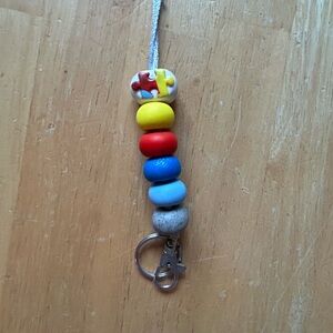 Puzzle Piece polymer clay beaded lanyard